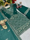 Pf 040 Faux Georgette With Heavy Embroidery Thread  & Sequence Work Top Sarara Dupatta Wholesale Online